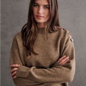 Sézane Elena/Sezane Elena 100% Yak Wool Jumper/Sweater in Taupe, EUC w/ Tags